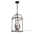 3-Light Steel Lantern Light Chandelier